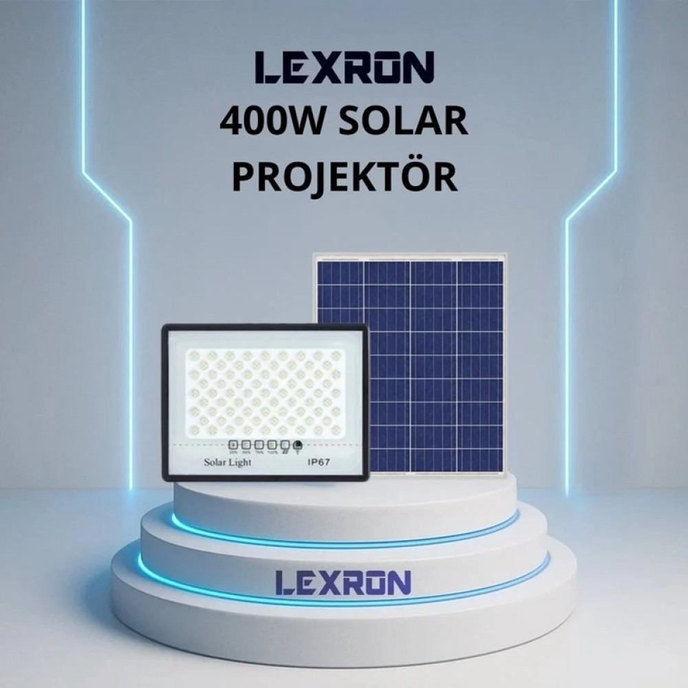 400W Watt Solar Projektör Güçlü Aydınlatma Lexron